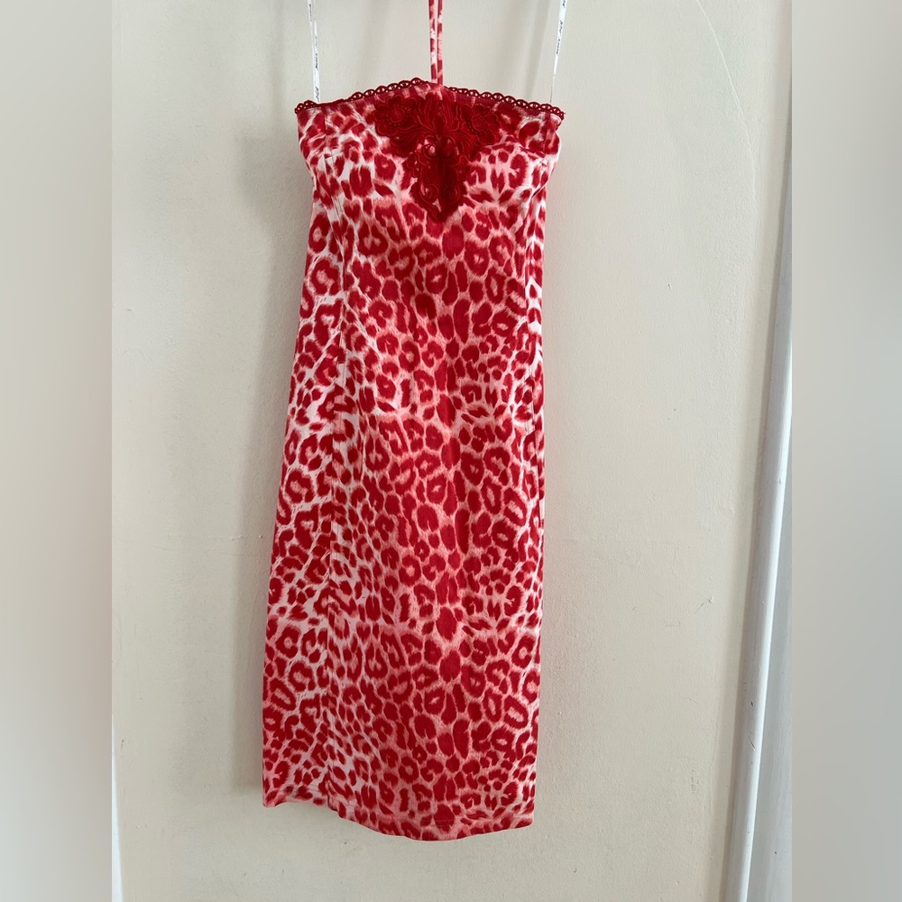 Red animal print Betsey Johnson dress
